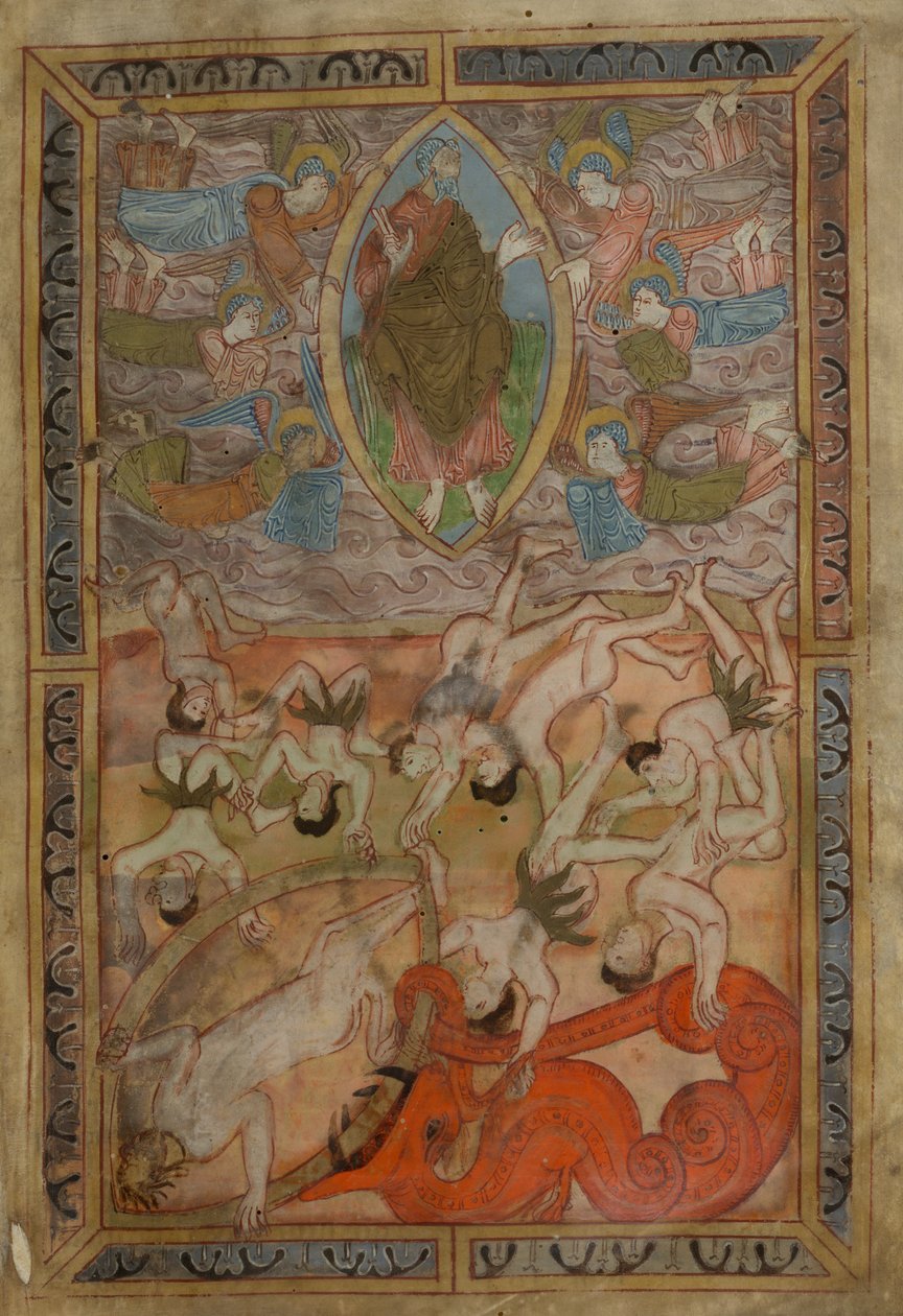 Genesi, Vecchio Esateuco Inglese, Cotton MS Claudius B IV f.2r, c.1025-1200 da School English