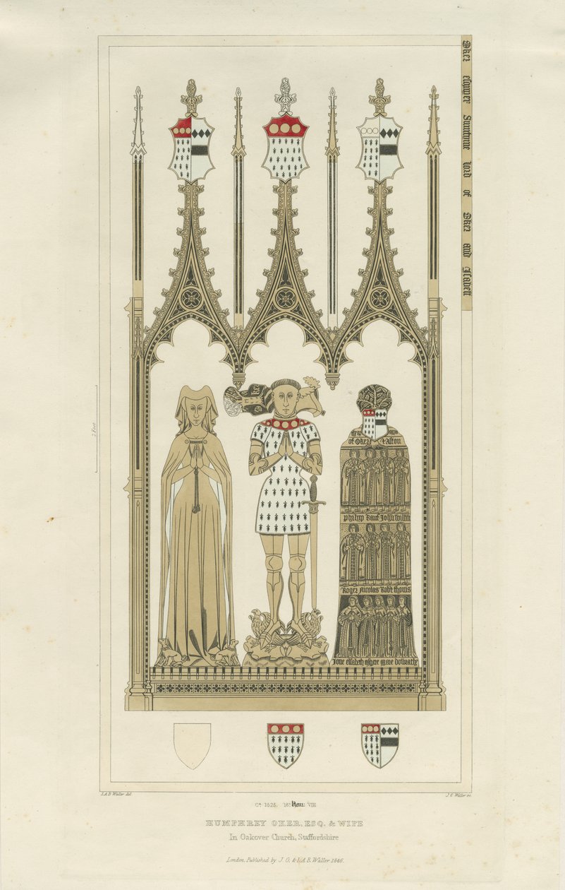 Interno della Chiesa di Okeover - Monumento a Humphrey Oker da School English