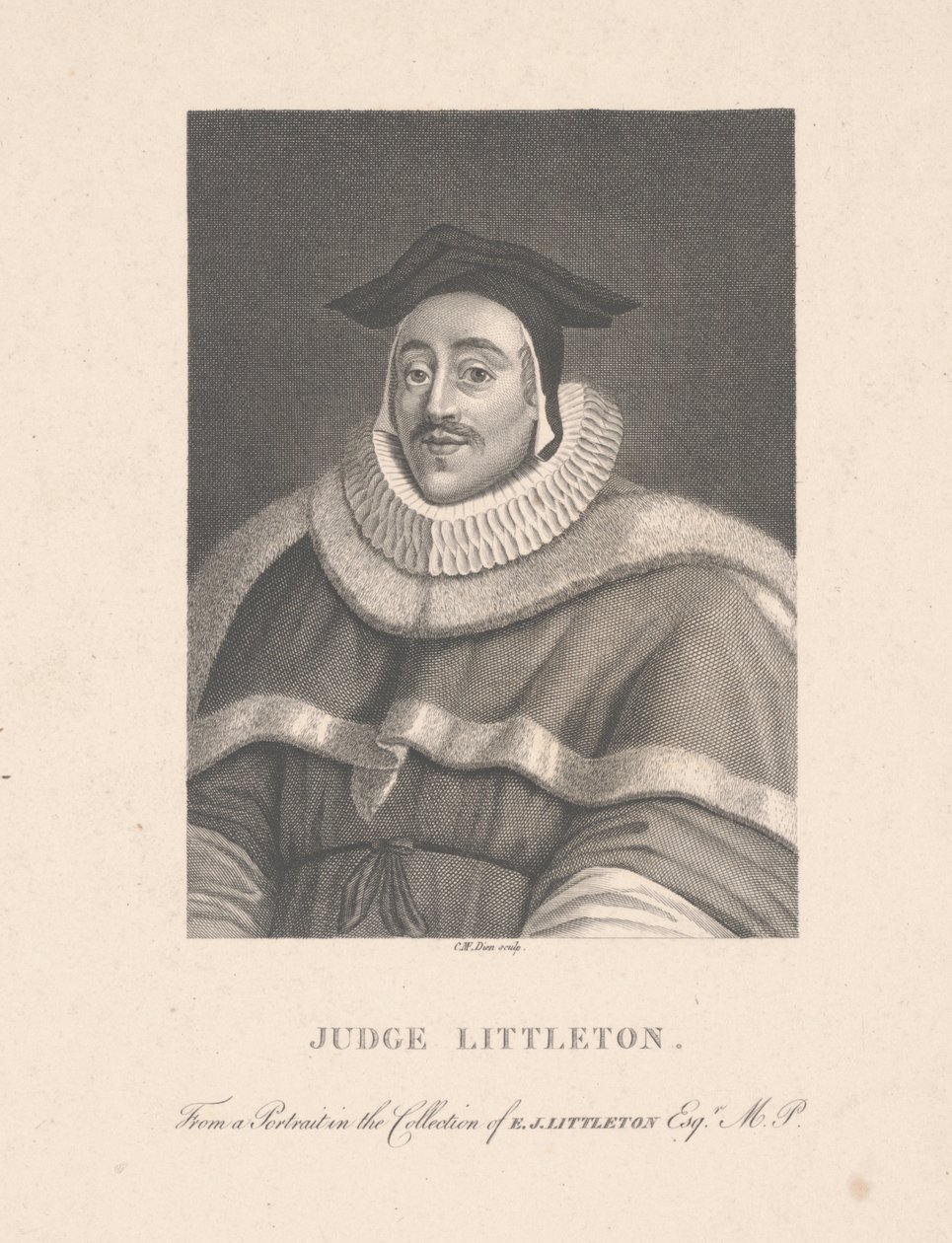 Giudice Littleton, inciso da C. M. Dien (incisione) da School English