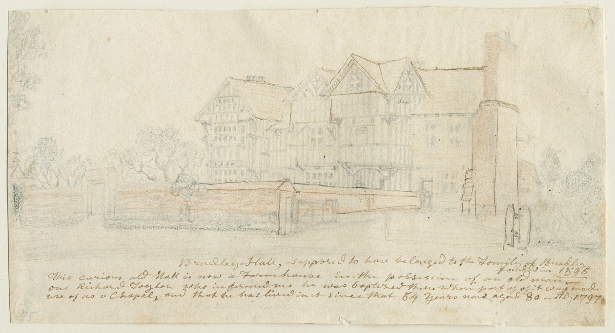 Kingswinford - Bradley Hall: disegno a matita colorata da School English
