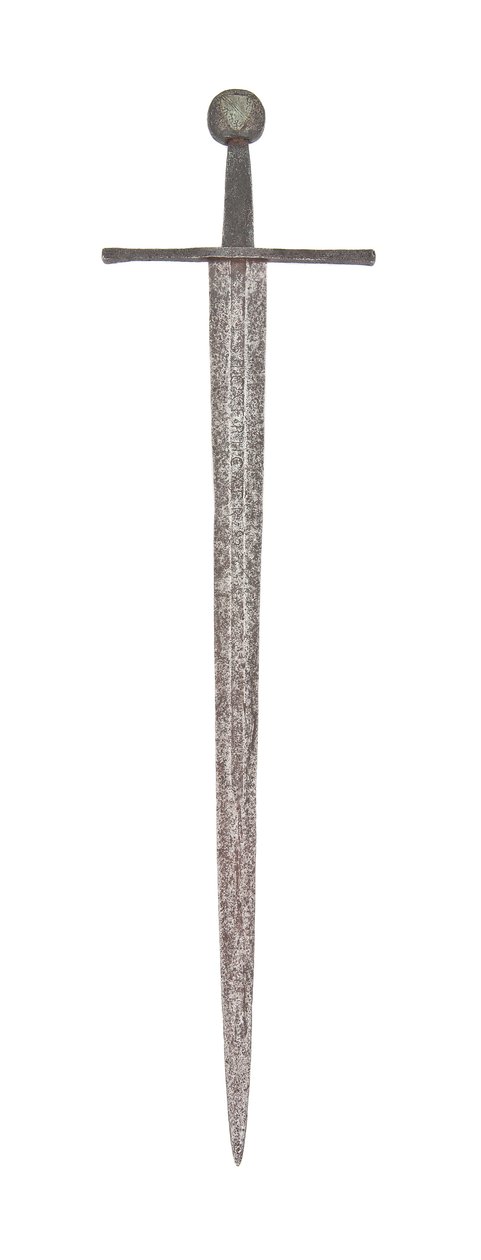 Spada Larga Tardo Medievale, con Lama Vichinga Precedente e Recante le Armi della Famiglia De Bohun, Conti di Hereford e Essex da School English