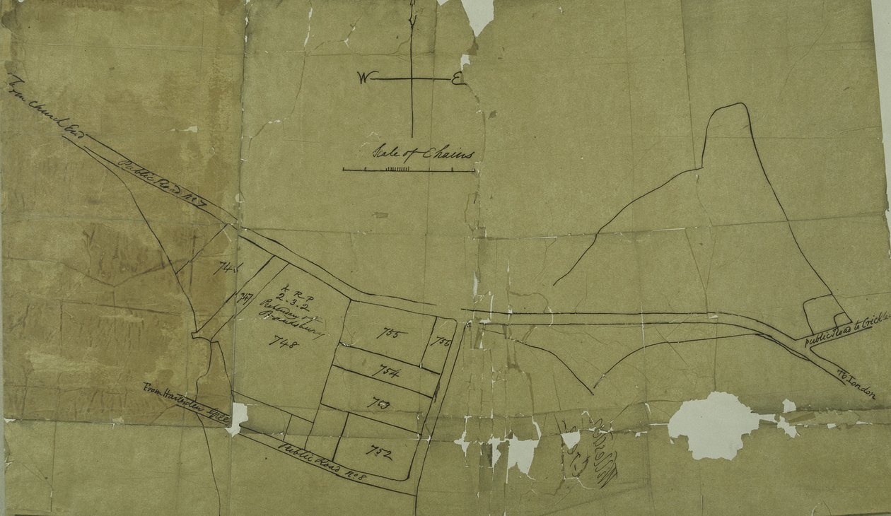 Mappa di Willesden, Londra (litografia) da School English