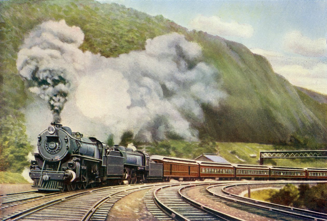 Espresso New York-Chicago, da "Il libro delle meraviglie ferroviarie" di Harry Golding (stampa) da School English