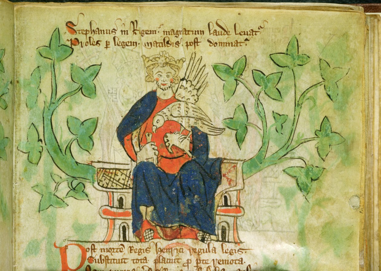 Re Stefano in trono, scritto durante il regno di Edoardo II da School English