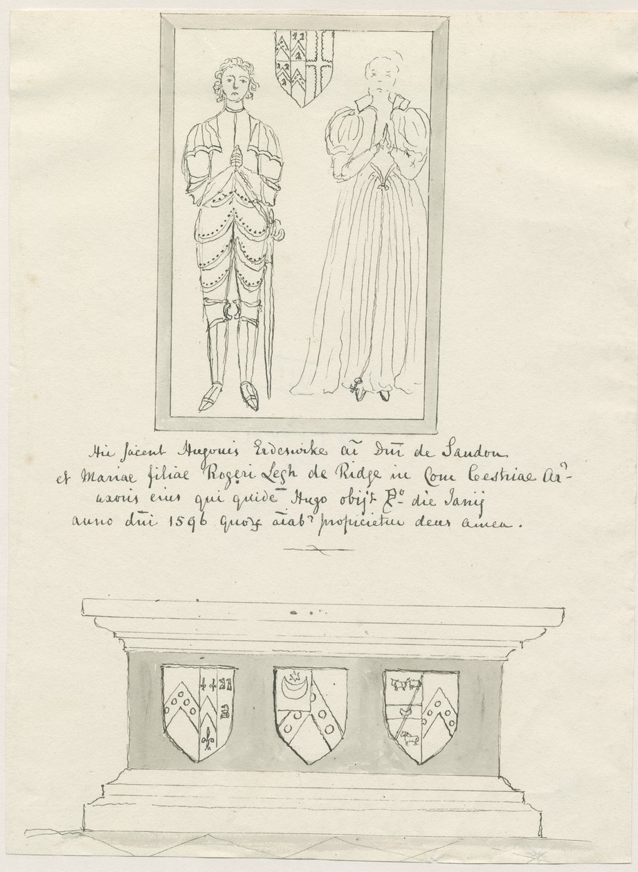 Chiesa di Sandon - Tomba di Hugh Erdeswicke e Mary [Legh] da School English