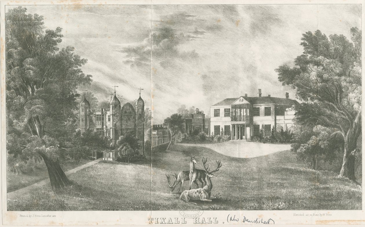 Tixall Hall e Gatehouse da School English