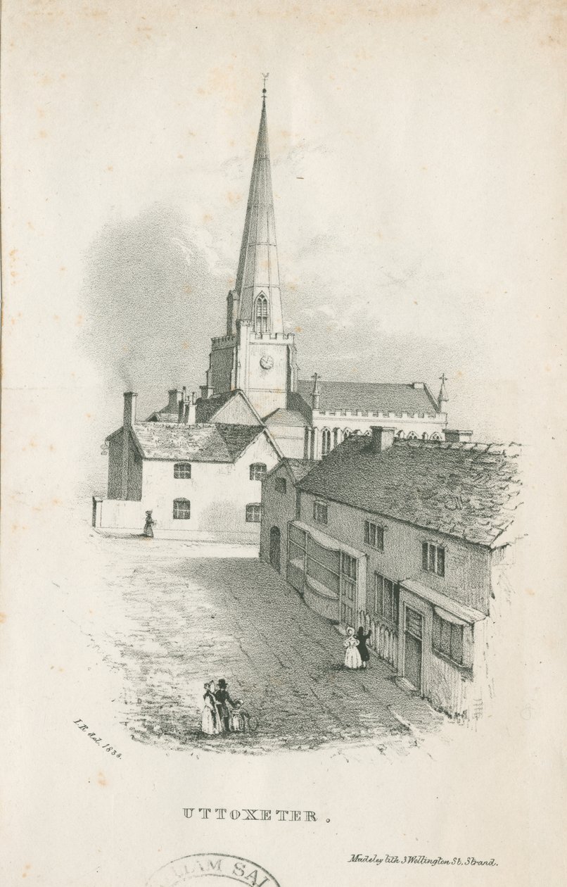 Chiesa di Uttoxeter (litografia) da School English