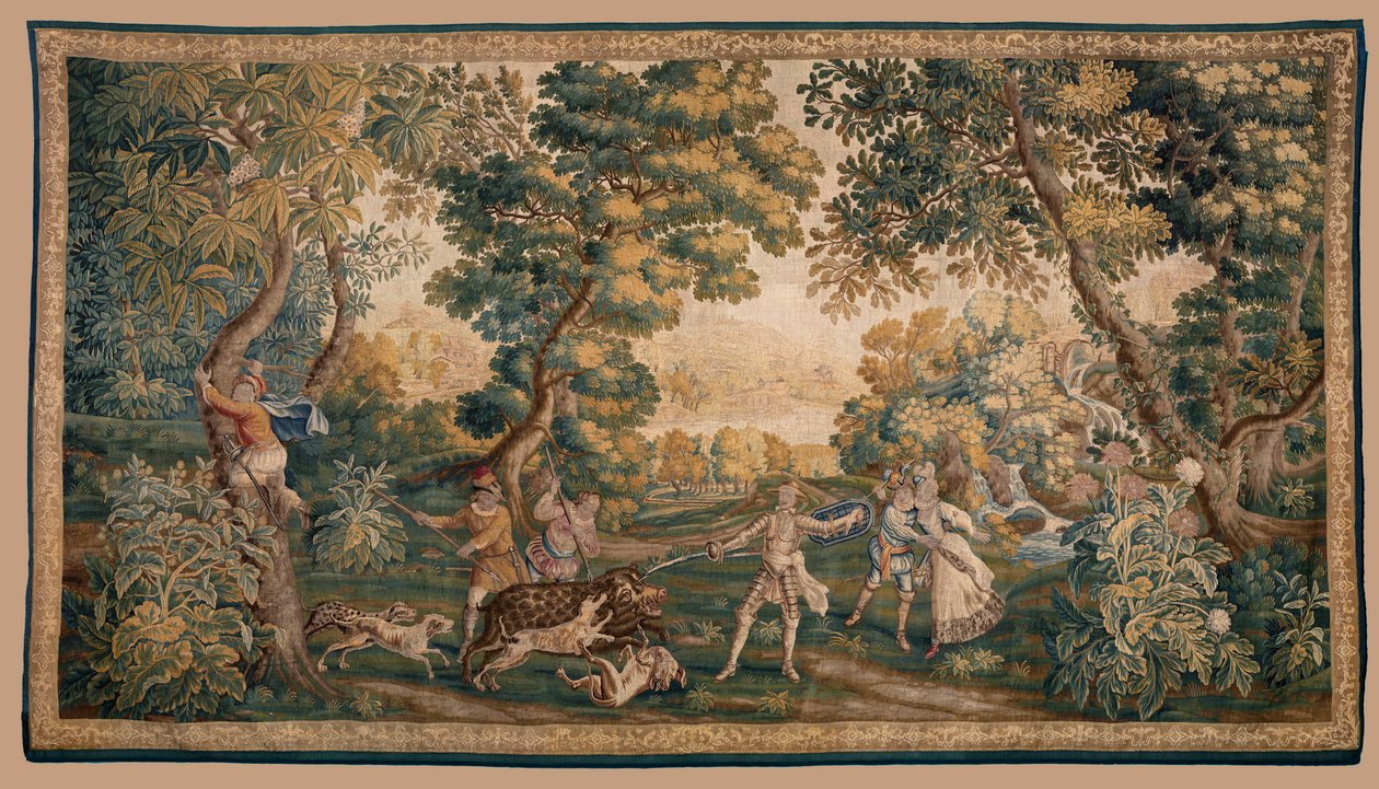 Scena di caccia, origine Oudenaarde (arazzo) da School Flemish