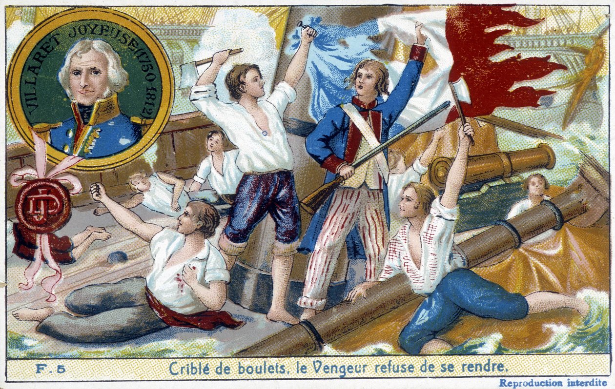 Ammiraglio Villaret (1750-1812), rappresentato nel medaglione, consegnò la battaglia navale di Ouessant all