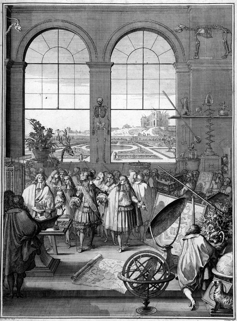 Allegoria della Scienza (Luigi XIV visita la scienza, secondo piano, Osservatorio di Parigi) da School French