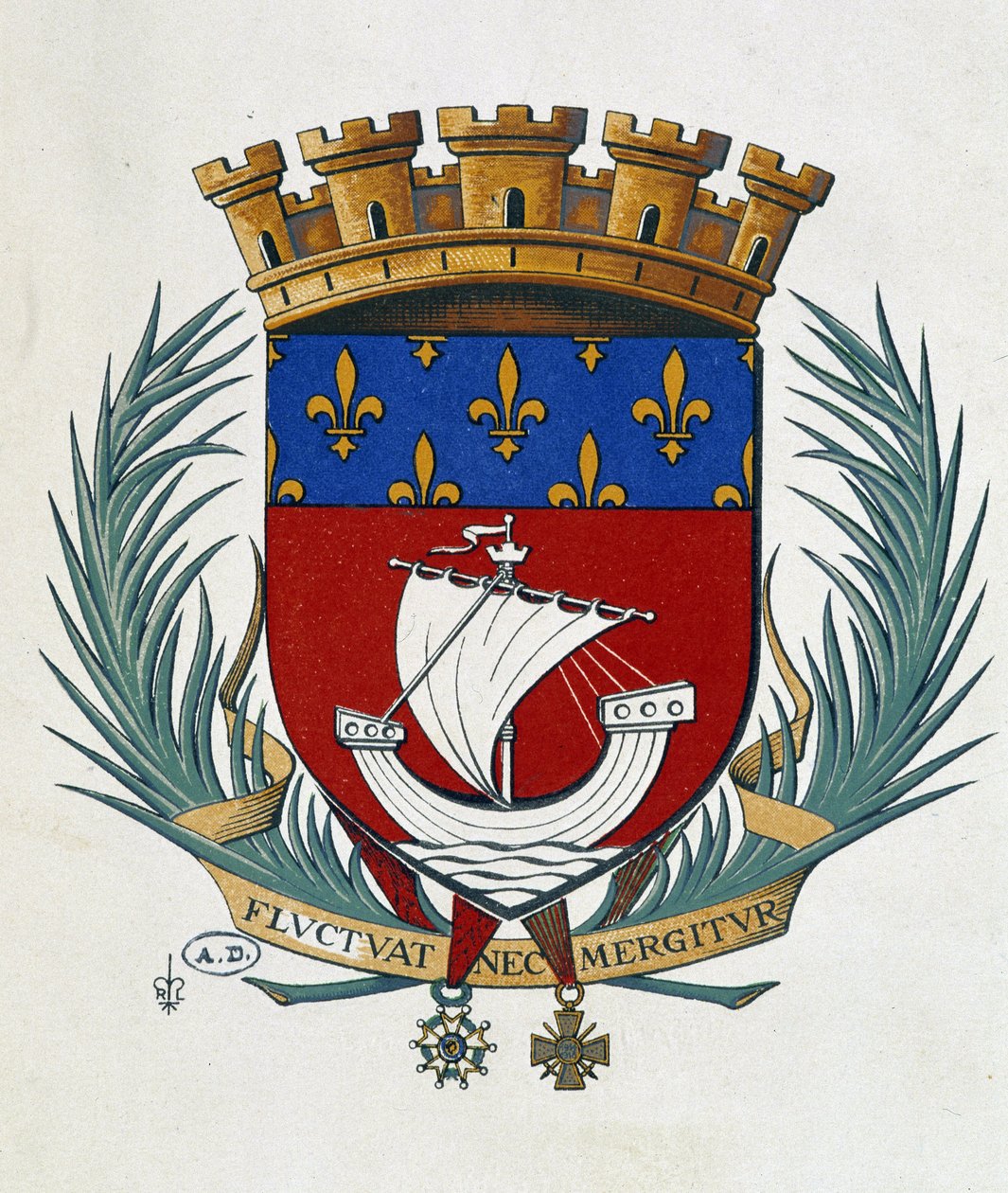 Stemma di Parigi "Fluctuat Nec Mergitur" da School French