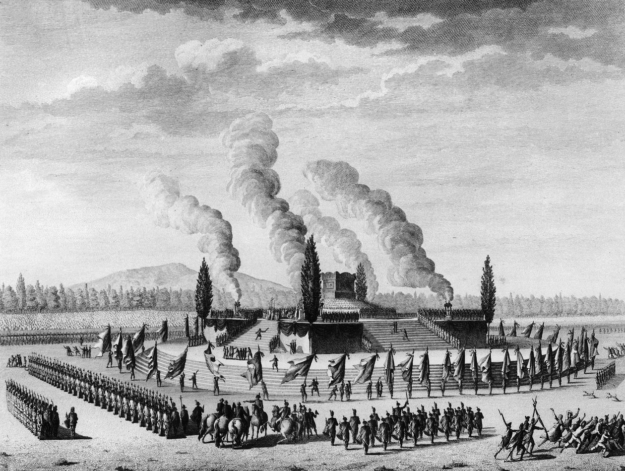 Rivoluzione francese: Funerali in onore dei cittadini morti a Nancy nel settembre 1790 da School French