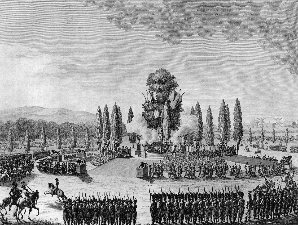 Rivoluzione Francese: Festa repubblicana delle vittorie al Campo di Marte a Parigi il 10 pratile An IV (29 maggio) da School French