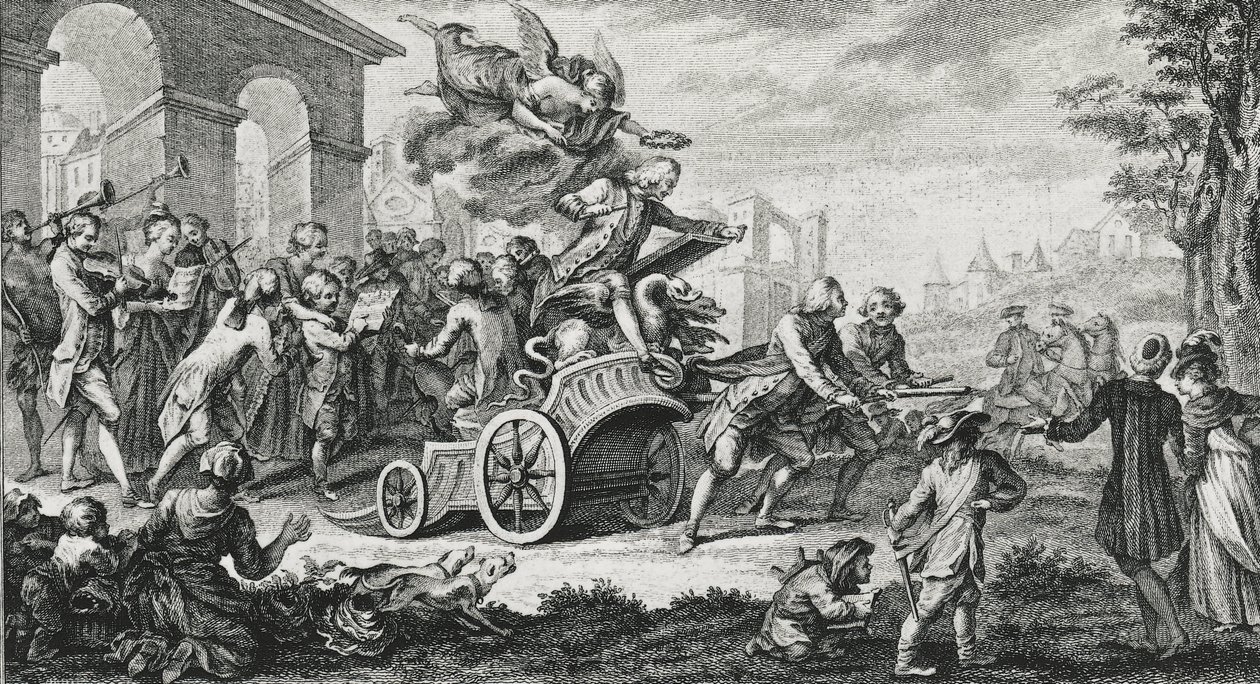 Le Triomphe di Jean-Philippe Rameau (1683-1764) - compositore, clavicembalista, organista e teorico musicale inglese da School French