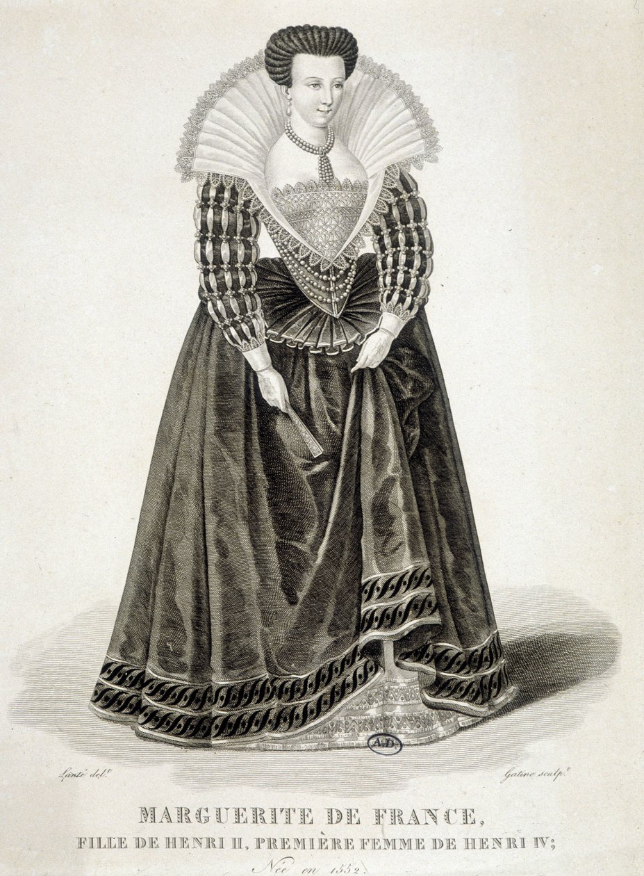 Ritratto di Margherita di Valois, conosciuta come Regina Margot (1553-1615), Regina di Navarra, prima moglie di Enrico IV. da School French
