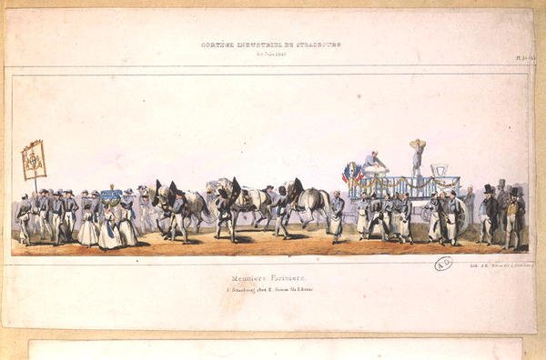 Processione dei Mugnai a Strasburgo, 25 giugno 1840 da School French