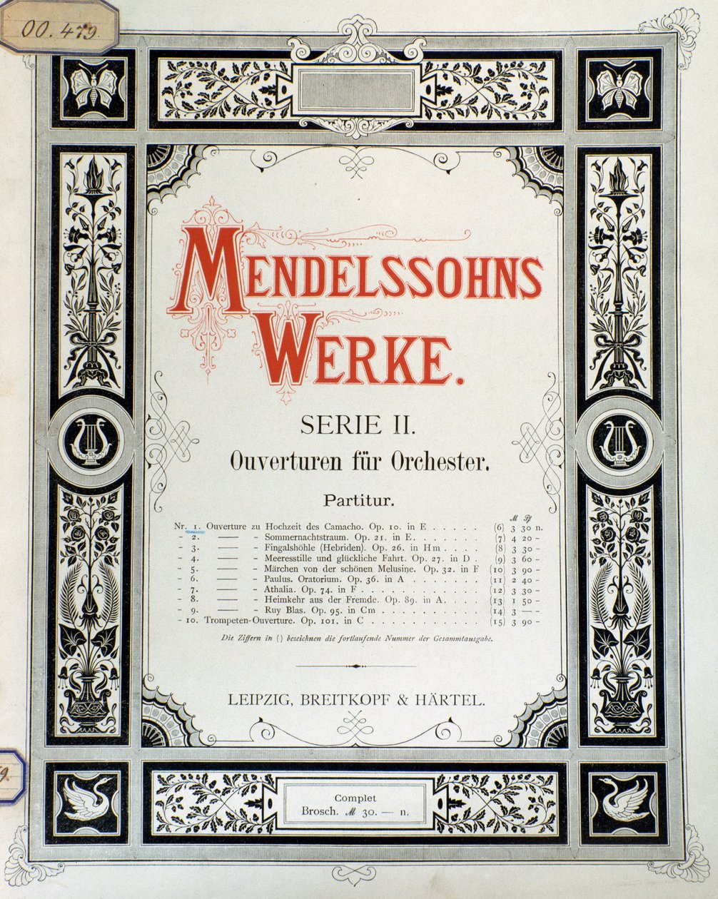 Copertina della partitura 