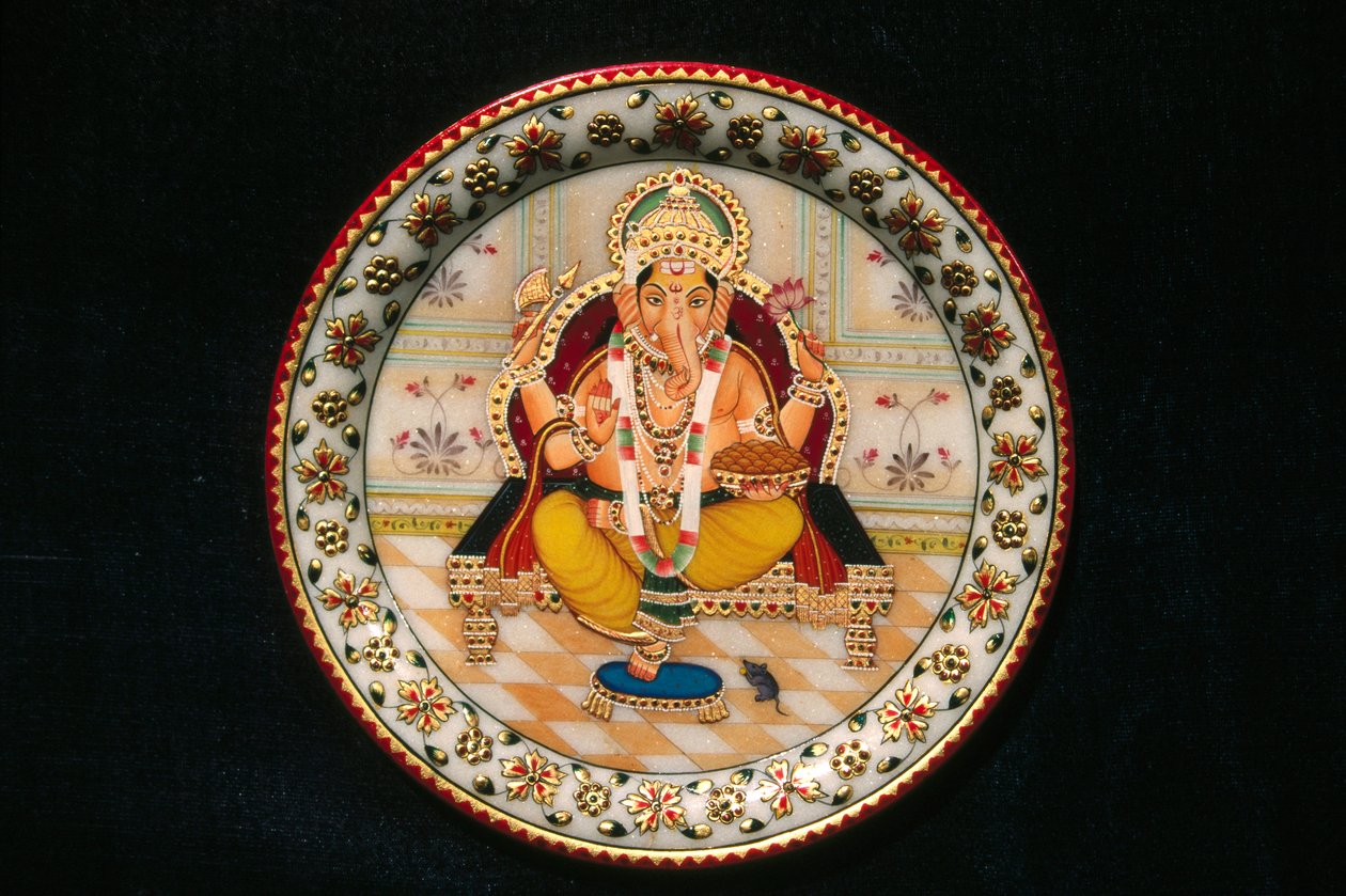 Signore Ganesh Ganpati Miniatura su carta da School Indian