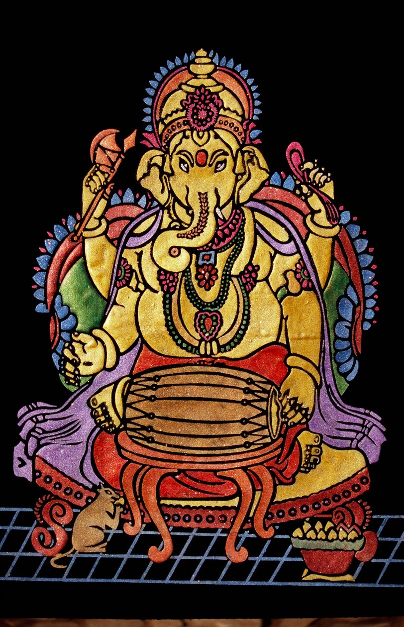 Signore Ganesha Ganpati che suona uno strumento musicale da School Indian