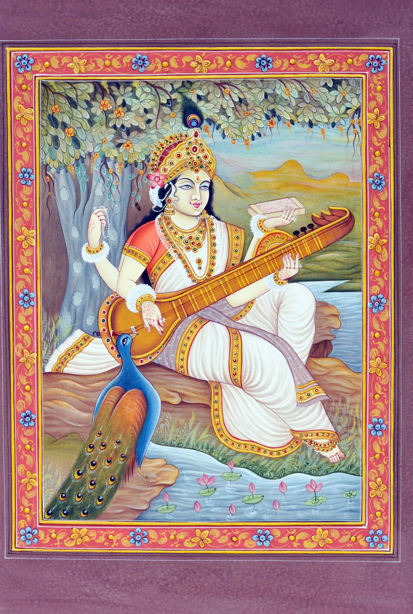 Miniatura della dea Saraswati da School Indian