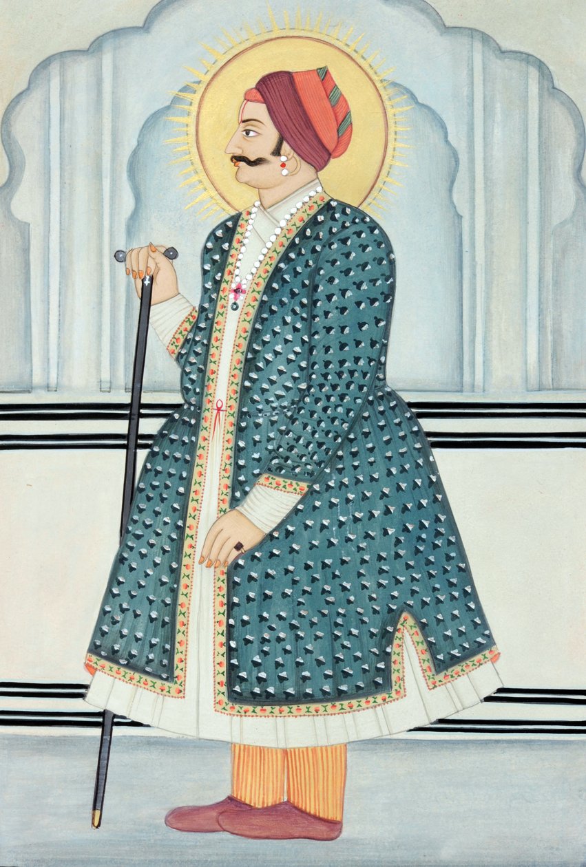 Miniatura del Maharaja Sawai Jai Singh Secondo, Jaipur da School Indian