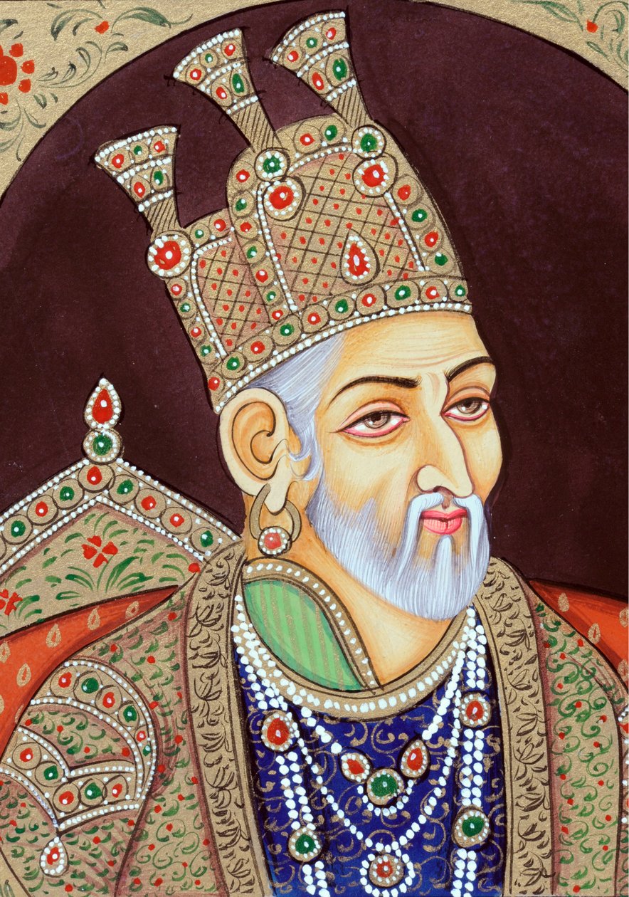 Miniatura del Mughal Imperatore Bahadur Shah Zafar da School Indian