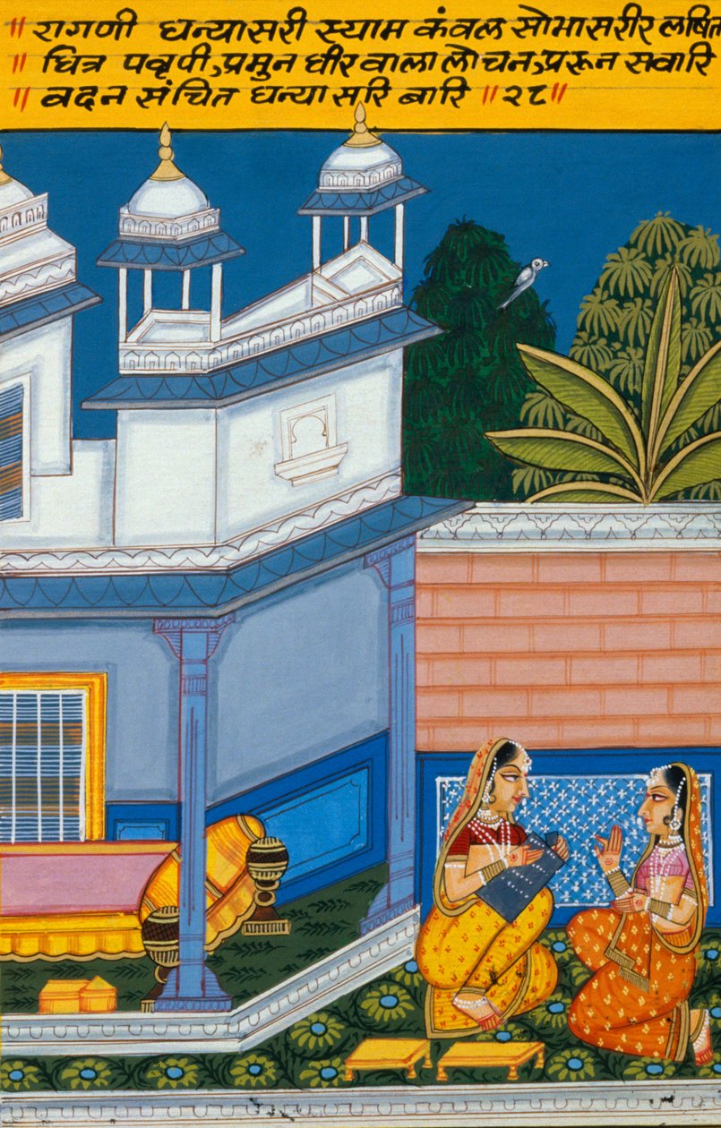 Miniatura su carta, Ragini Dhana Shri, Scuola di Nathdwara da School Indian