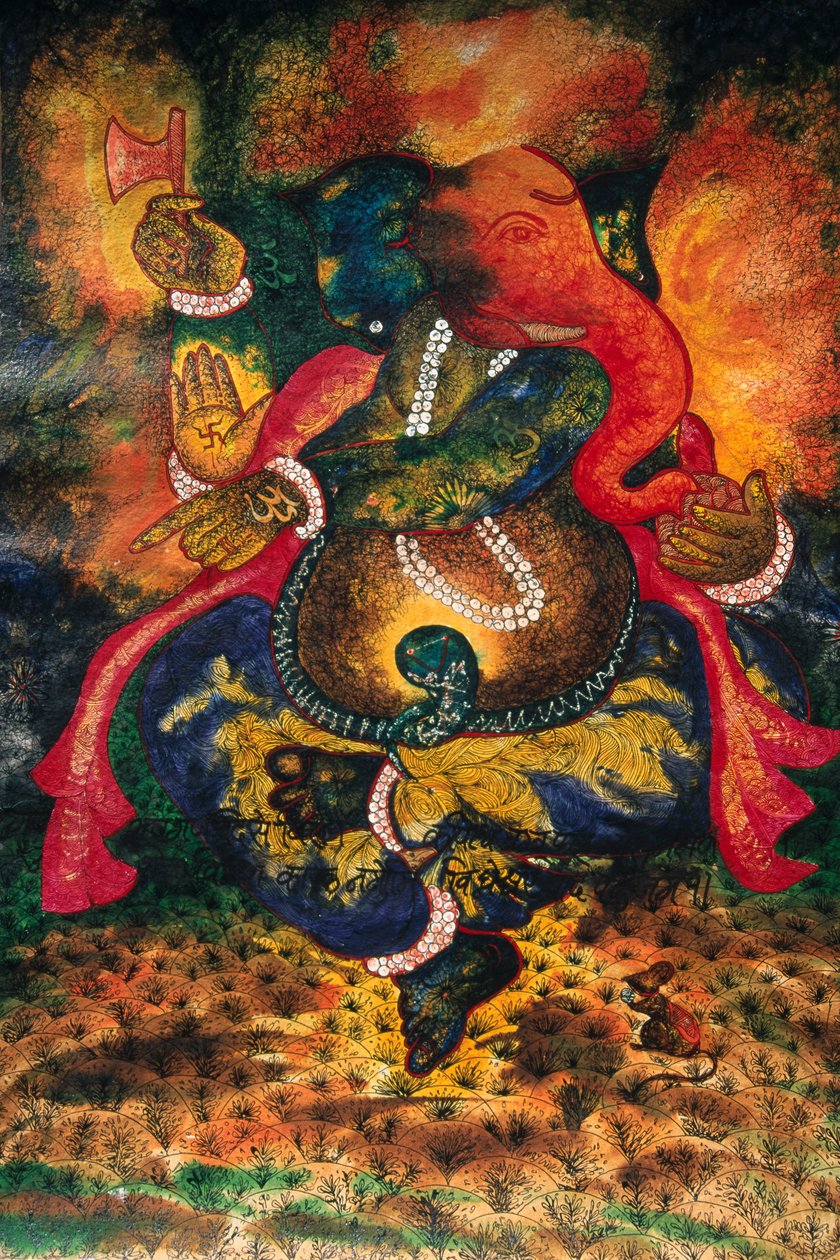 Miniatura di Ganesh Ganpati su carta da School Indian