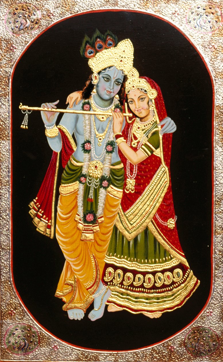 Dio Krishna e la Sua Più Grande Devota Radha, India da School Indian