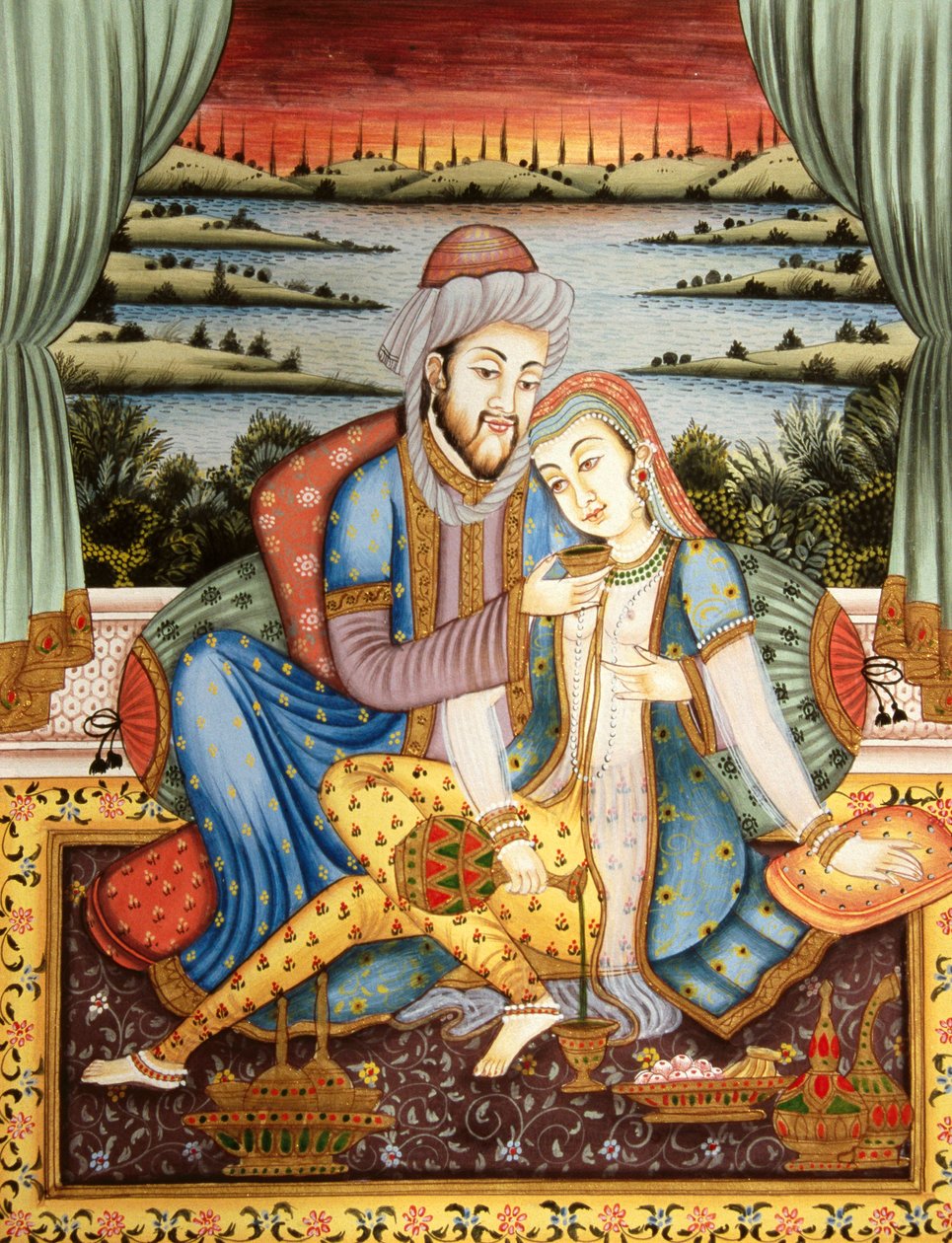 Imperatore Mughal con la Sua Moglie in Scena d
