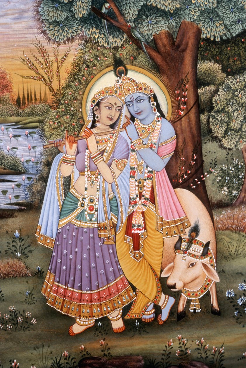 Miniature di Radha Krishna da School Indian