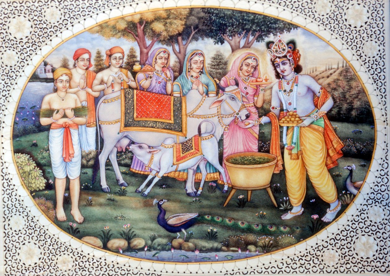 Miniature di Radha Krishna da School Indian