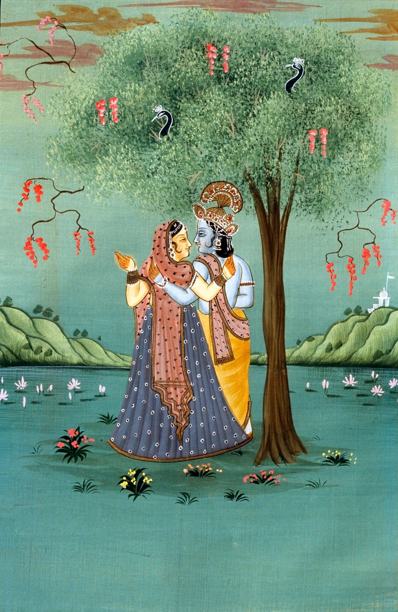 Diario Vintage Fatto A Mano Con Radha-Krishna - Quaderno Portatile Con Chiusura In Corda - 3