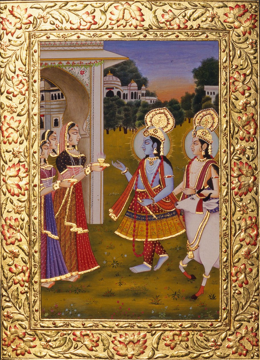 Radha Krishna con doratura da School Indian
