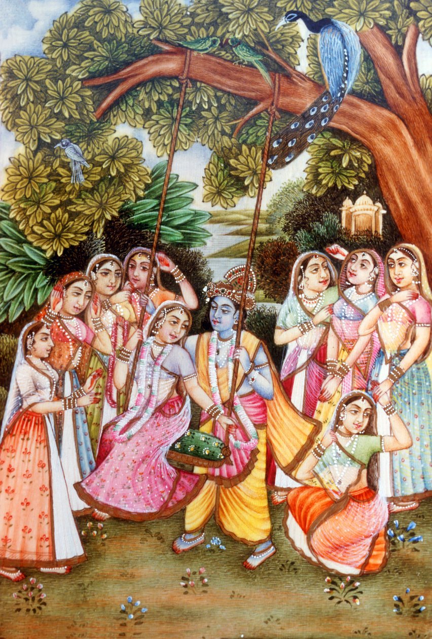 Miniature di Radha Krishna da School Indian