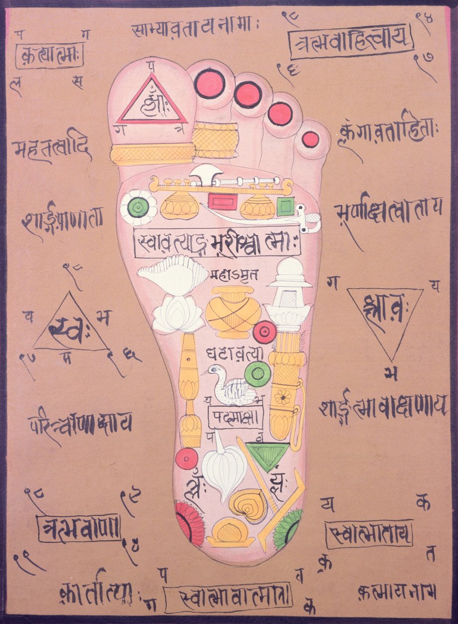 Diagramma tantrico del piede destro da School Indian