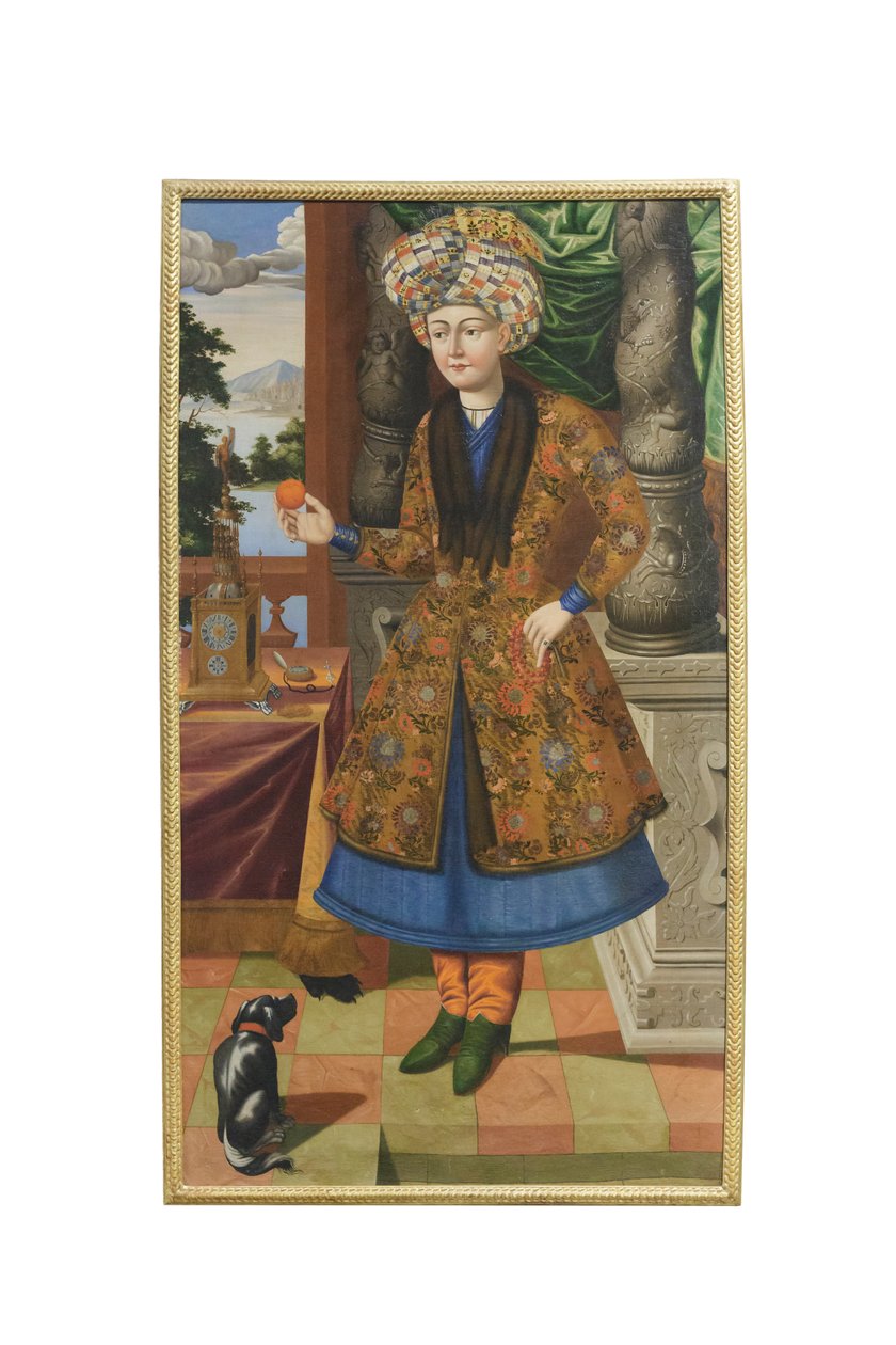 Un uomo in costume persiano, artista sconosciuto, periodo Safavide da School Iranian