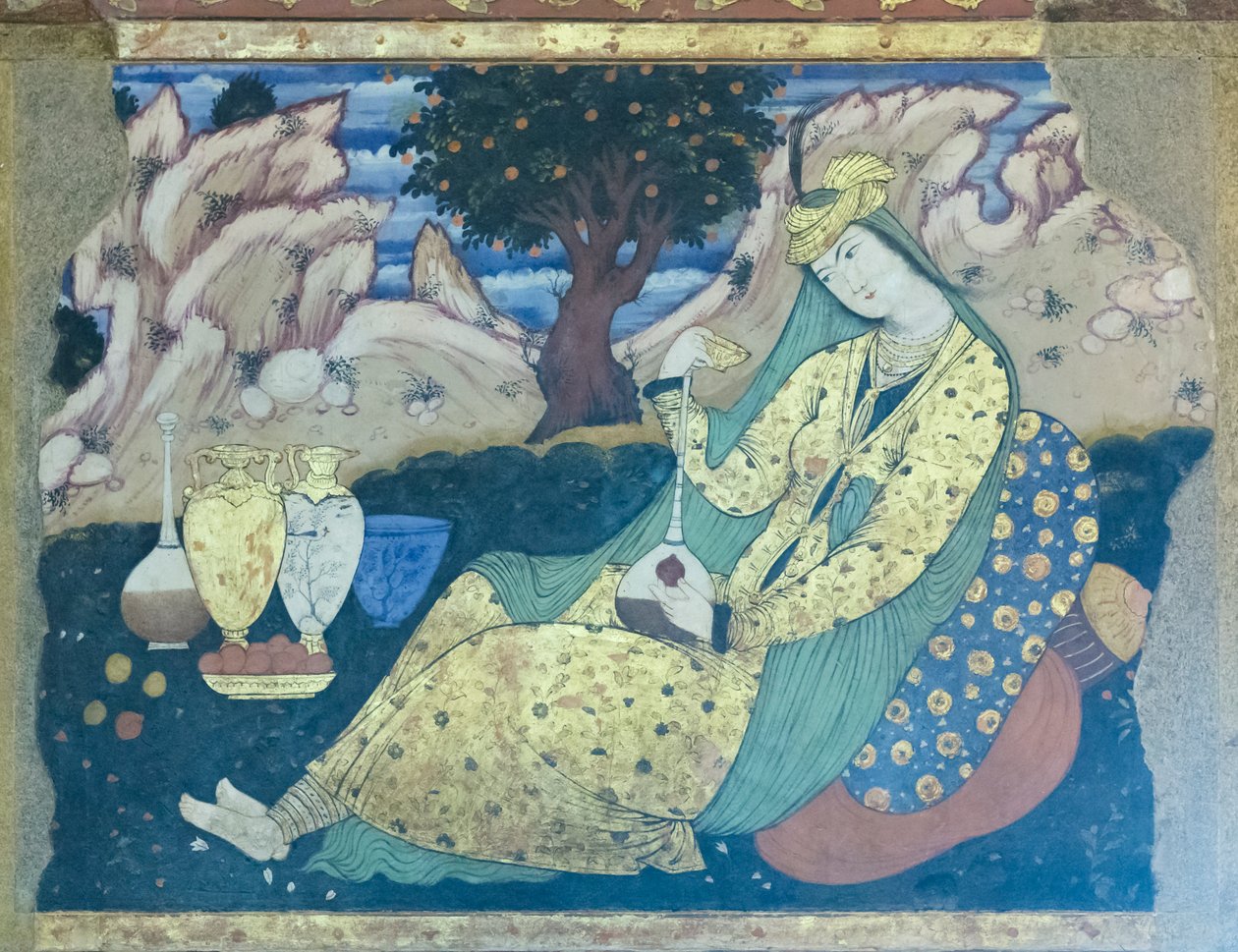 Affresco al palazzo Chehel Sotoun, Esfahan, Iran da School Iranian