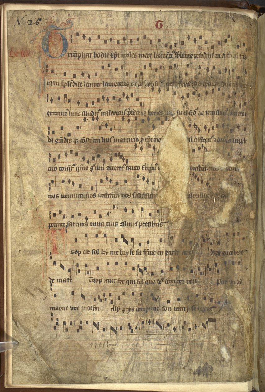 Aggiungere MS 24198 f.1v Foglietto con innario, Messale, secondo l