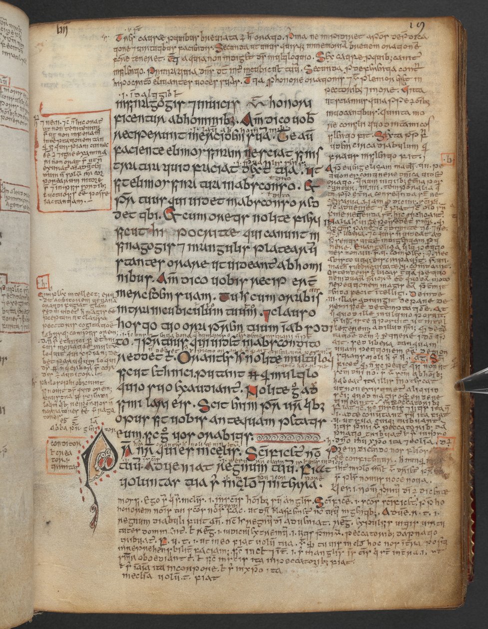 Harley 1802, f.19r, Iniziale decorata 