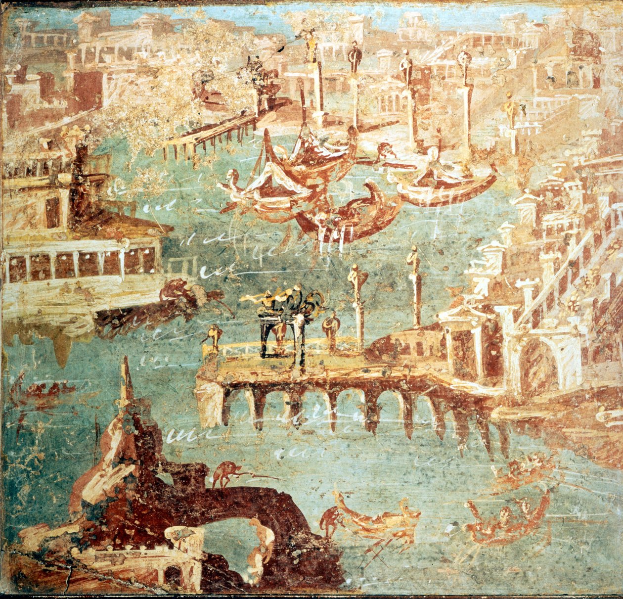 Porto di Pozzuoli vicino a Napoli. Museo Nazionale di Napoli da School Italian
