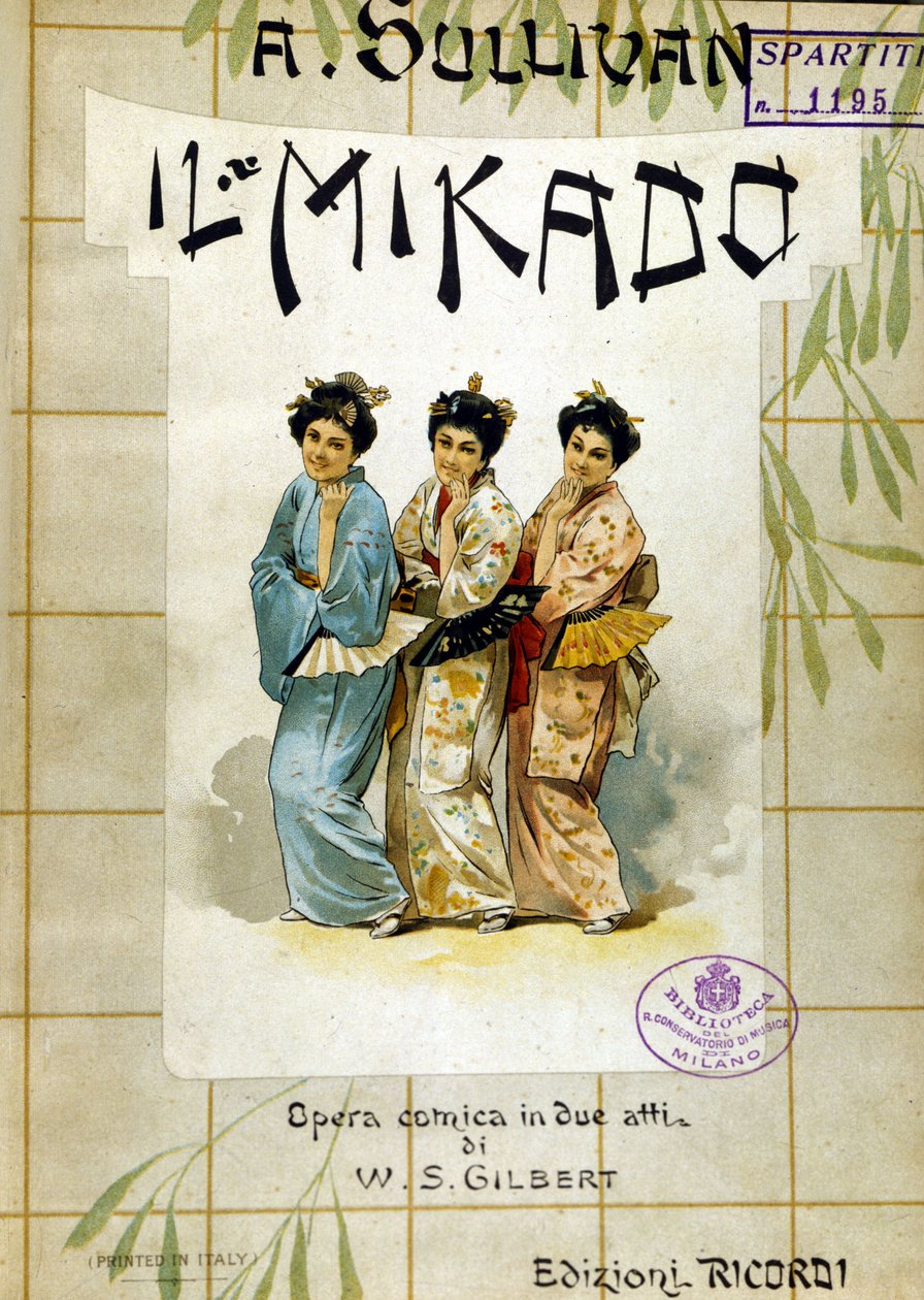 Partitura di "Mikado" di Gilbert e Sullivan. Bibl. del Conservatorio di Musica, Milano da School Italian