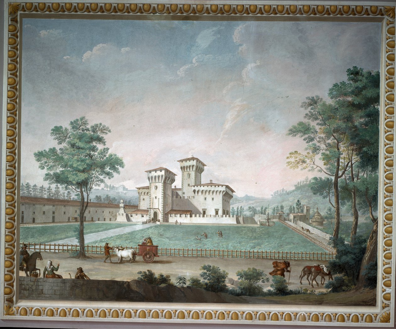 Villa Medicea di Cafaggiolo (affresco) da School Italian