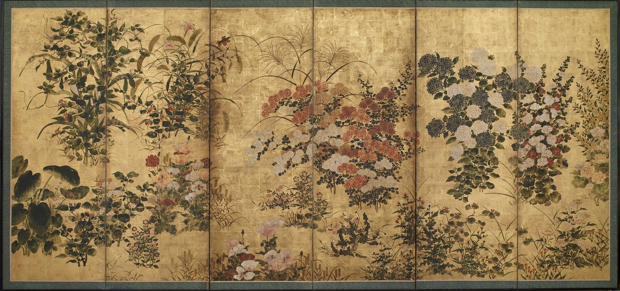 Fiori estivi e autunnali, Periodo Edo da Japanese School