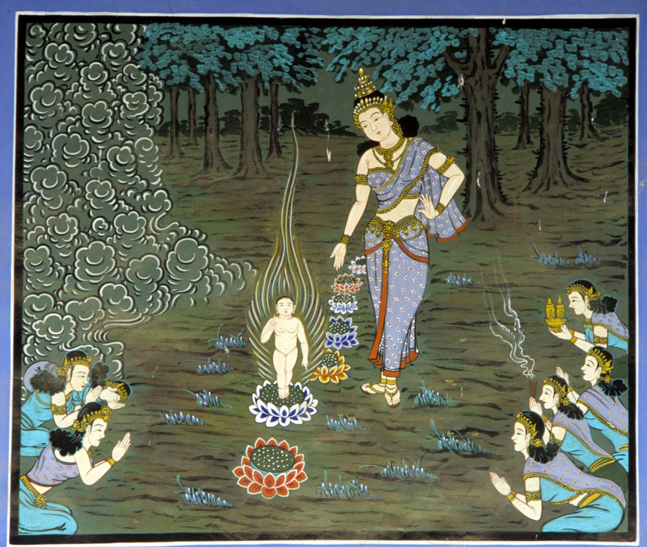 Nascita di Buddha. Affresco nel Tempio Yongju, regione di Suwon, Corea da School Korean