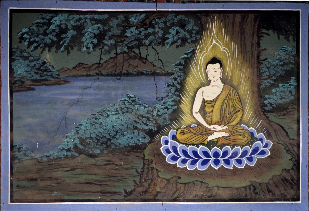 Meditazione di Buddha: Affresco al Tempio Yongju, Regione di Suwon, Corea da School Korean