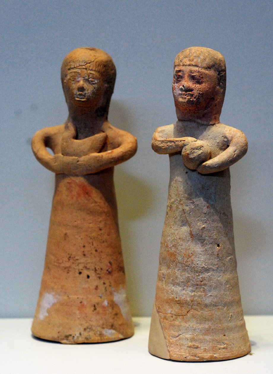 Donne che portano offerte, da Achziv, Israele settentrionale, VIII-VII secolo a.C. da School Levantine
