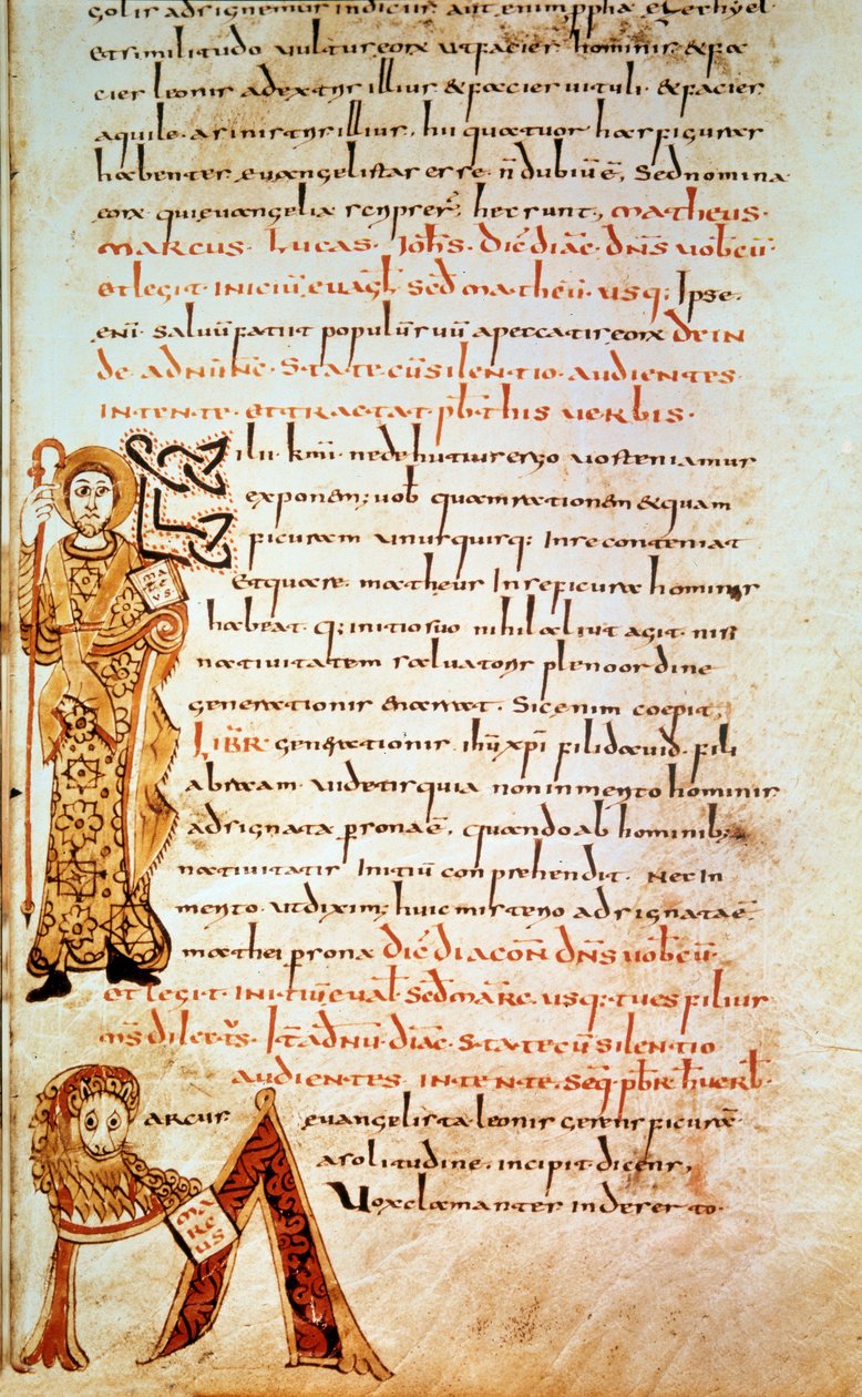 San Matteo; lettera M (testa del leone di San Marco) da School Merovingian