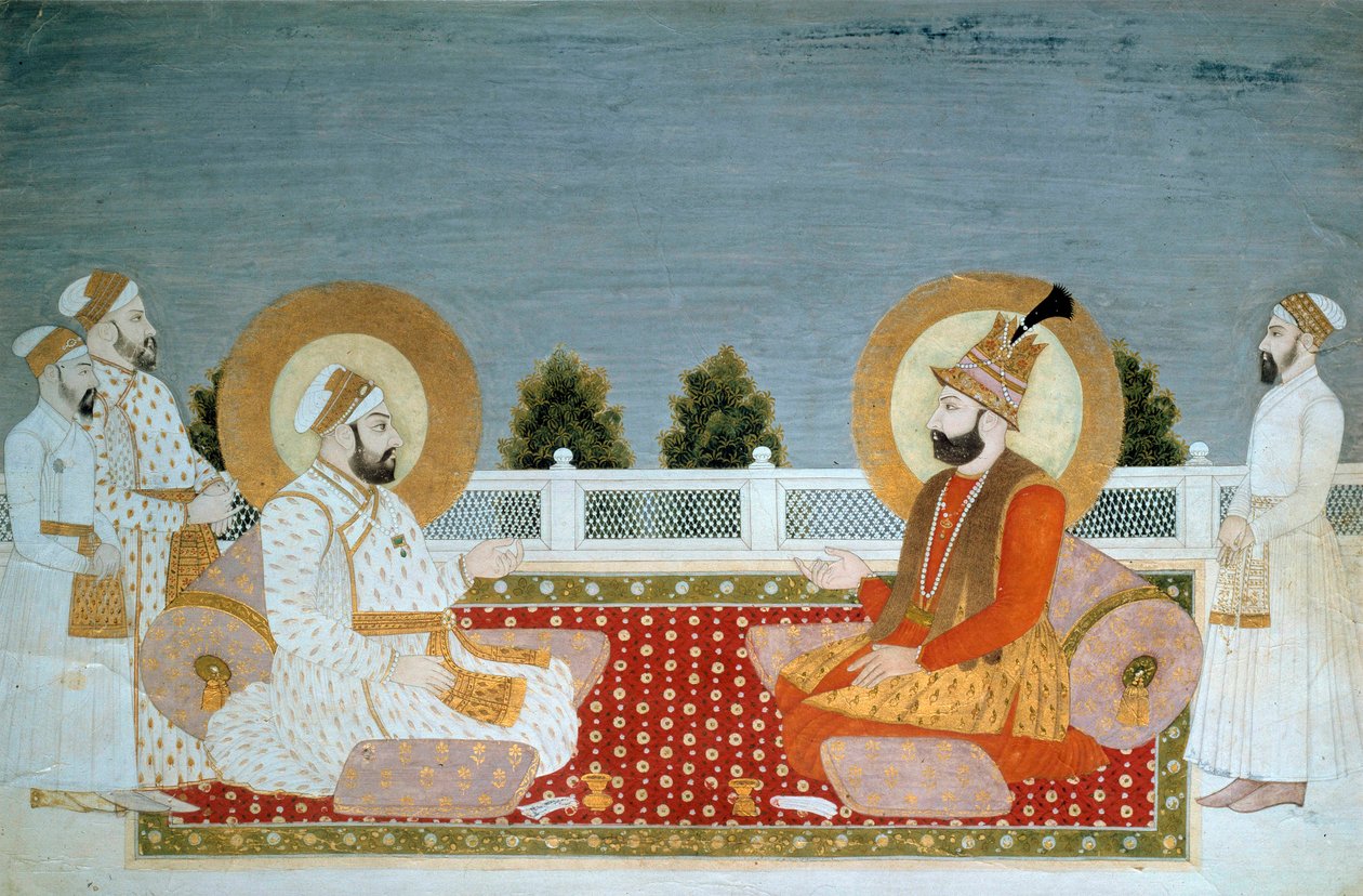 Arte indiana: "Rappresentazione di Mohammed Shah (1702-1748) imperatore indiano e Nadir Shah (1688-1747), Shah dell