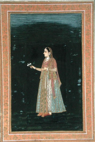 Signora con fiori, dal Piccolo Album Clive da School Mughal